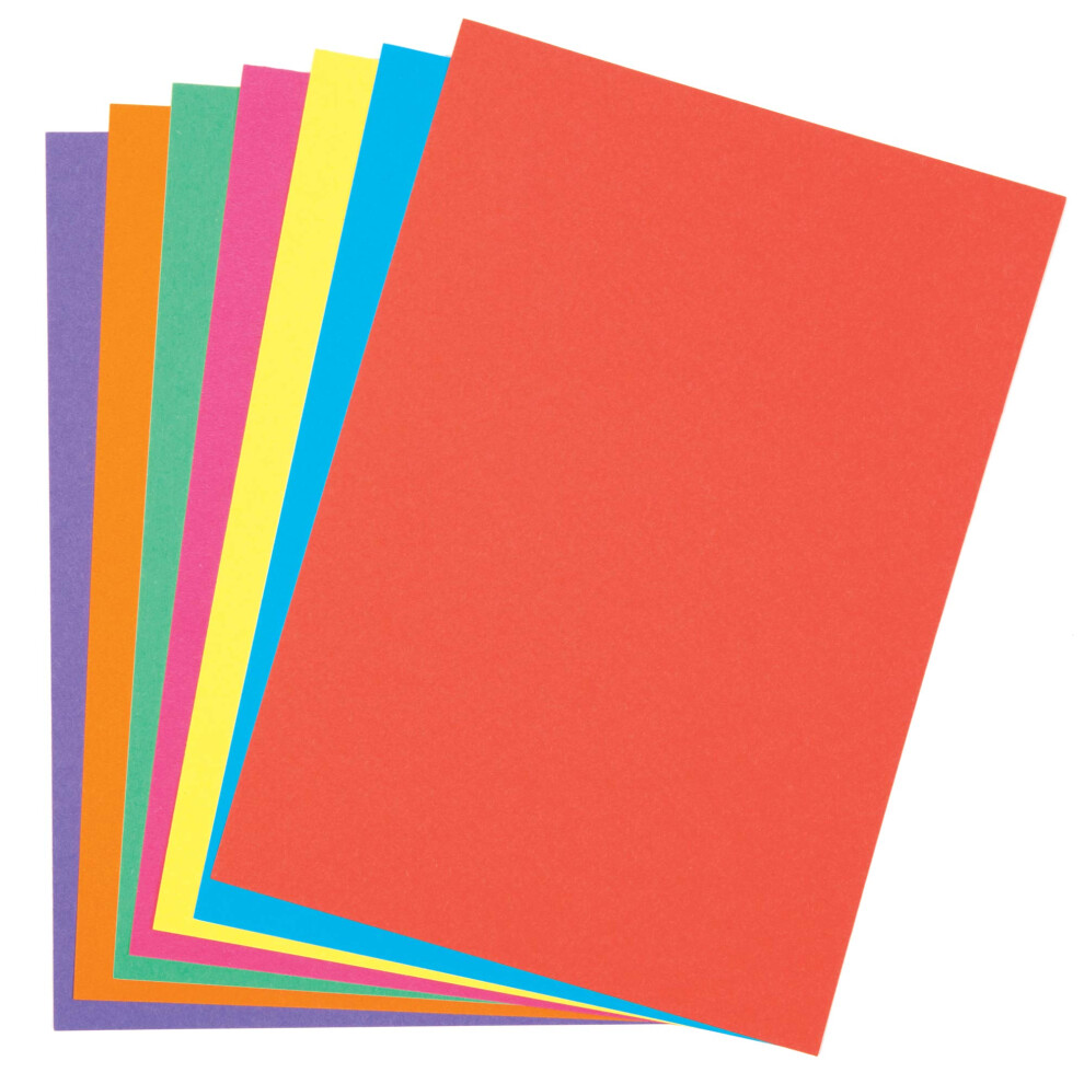 Baker Ross Av534 A5 Rainbow Coloured Card (220Gsm), Perfect For Childr