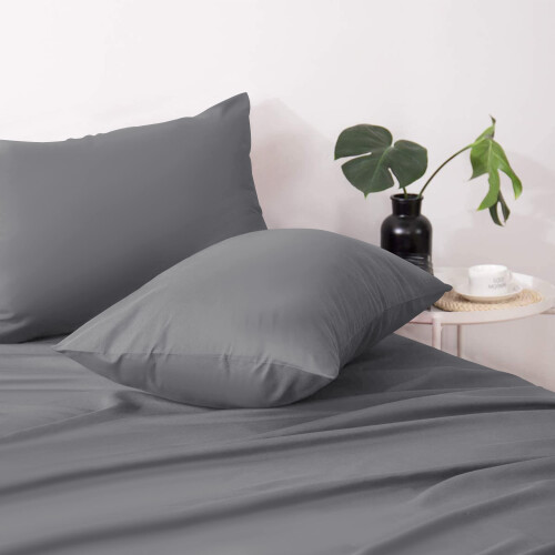 Moonlight Bedding Pillow Cases 2 Pack – Grey Pillowcases Envelope Clos 1