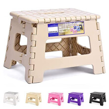 HOUSE DAY Folding Step Stool 9 Inch, Sturdy Foldable Stool with Carry