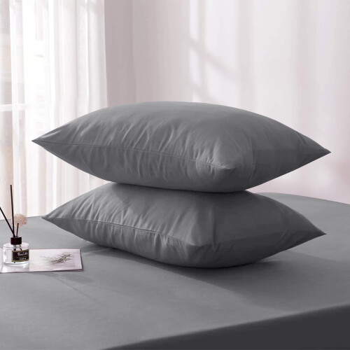 Moonlight Bedding Pillow Cases 2 Pack – Grey Pillowcases Envelope Clos 2