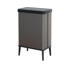 CURVER Verto 54L High Waste Bin, Push Lid, Sleek Design, Easy Assembly