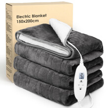 Electric Heated Blanket Throw,Electric Throw with 4 Heat Settings & 4