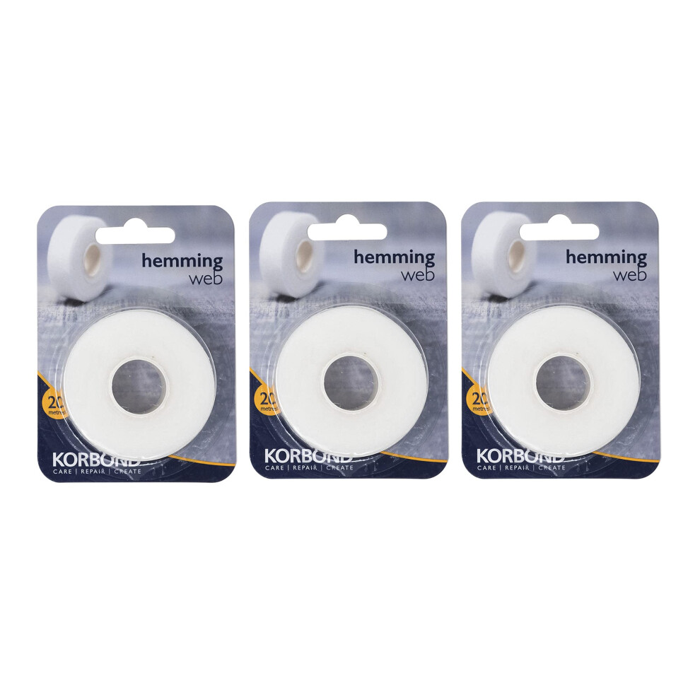 New Korbond Hemming Web 20M X 2Cm - – Iron On Hem Tape - No Sewing R White