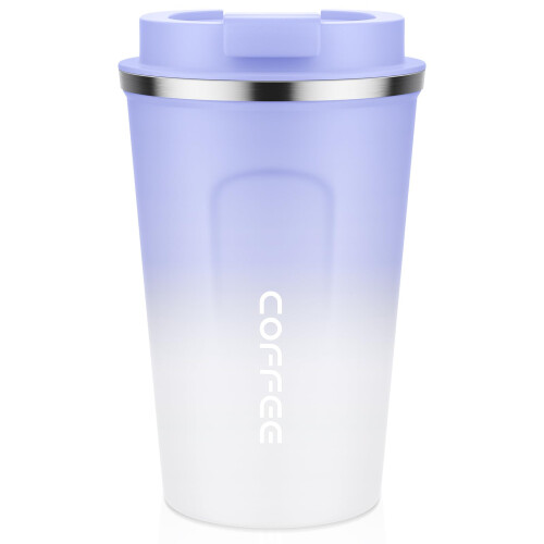 MOMSIV Coffee Cup, 380ml Vacuum Reusable Leakproof Double Wall Coffee