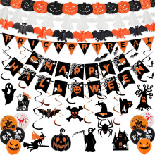 AMLOOPH Halloween Decorations Reusable Indoor Set - Happy Halloween Ba