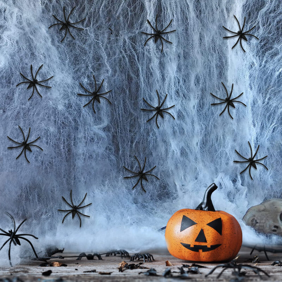 Jsdoin 60G Halloween Spider Web Decoration, With 30Pcs Fake Spiders, S