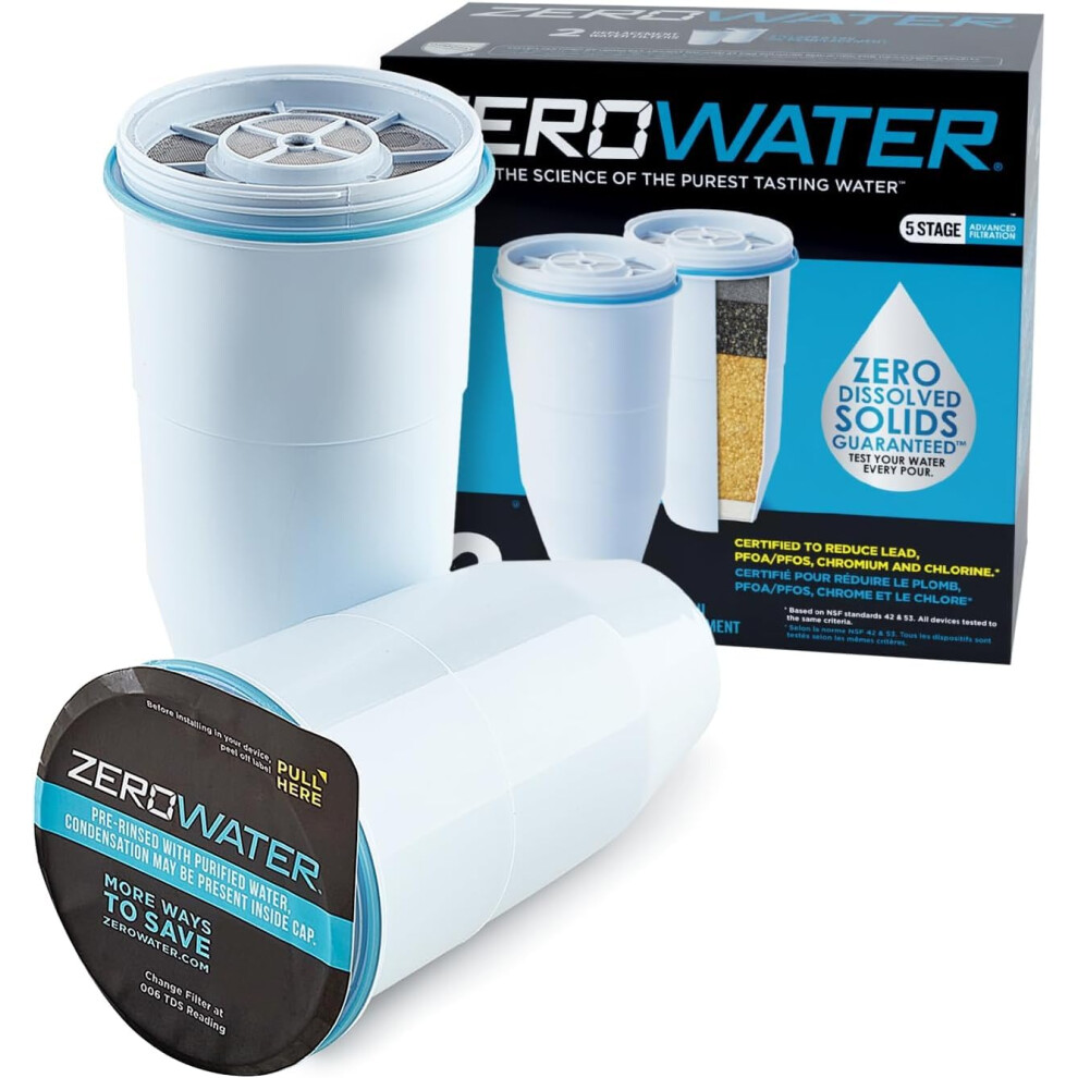 Zerowater Culligan 5-Stage Water Filter Replacement, Iapmo Certified To Reduce Pfoa/Pfos, Fluoride, Lead, Chromium And Other Heavy Metals- 0 Tds, Bpa
