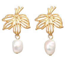 Orecchini con ciondolo di perle per donna, orecchini delicati con elegante design a nastro, gioielli pendenti in lega, gioielli fatti a mano per