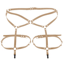 Punk Gothic Thigh Ring Garter, PU leather Waist Belt with Adjustable Elastice 2 Rows Leather Leg Harness, High Quality Materials for Cosplay Festival