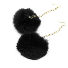 Myke Pom Ball-øredobber for kvinner, luftige Pom Pom-øredobber Lette øredobber i fuskepels med hjerteformet design Elegant smykker Access
