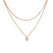 Guldhalsband för kvinnor, elegant diamanthänge, enkel choker med kubisk zirkonia, 14K-pläterad hypoallergen legering, elegant accessoar för