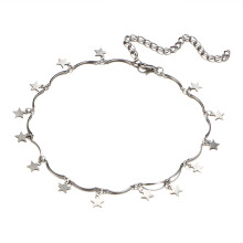 Chokerhalsband för kvinnor, stjärnberlockshalsband, 14K guldpläterad justerbar kedja med mattbeständig finish, elegant halsband, handgjorda