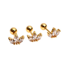 3PCS Surgical Steel Tragus Piercing Jewellery, Hypoallergenic 316L Surgical Steel Helix Tragus Conch Earring for Cartilage Earlobe Nose Lip Piercings