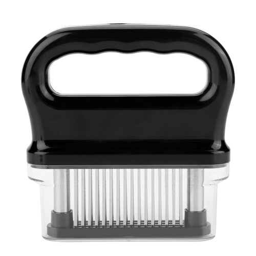 Meat Tenderizer Tool with Ergonomic SpringLoaded Handle and Safe Blades for Steak and Kitchen Use