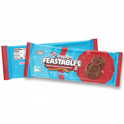 MrBeast Feastables Creamy Peanut Butter Snowman 2 Pack (70g)
