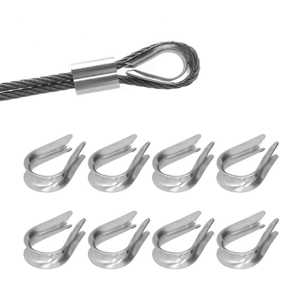 50 Pcs Stainless Steel Wire Rope Thimbles M5 For Shipbuilding & Rigging 4941377347335