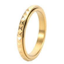 Stackable Ring for Women Men, Triangle Style Wedding Band with Rotary Decompression Feature, Rose Gold Stainless Steel Ring for Anxiety Relief, Statem