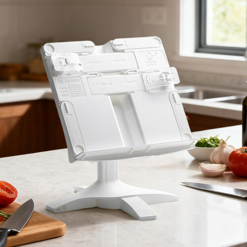 Book Stand For Reading Height Adjustable And Rotatable White For Notes Cookbook Documents Learning 1