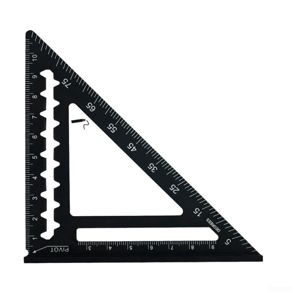 Ruler With Protractor Triangle Square 4In1 Measuring Tool For Precise Measurement Home And Workshop Black 9199774199841
