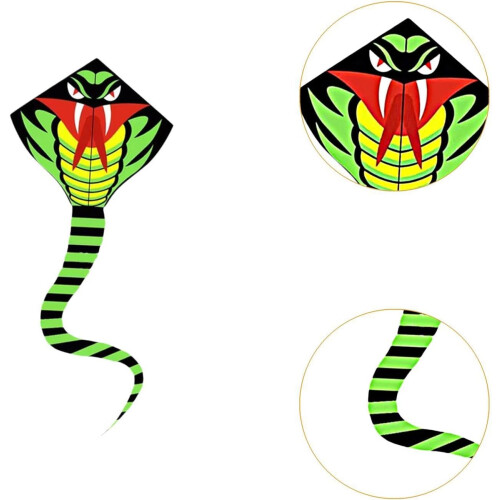 Large Snake Kite with Realistic Pattern, Durable Cloth, Stable Flight for Beach and Park Fun 1