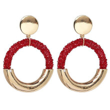 Orecchini a cerchio geometrici, gioielli cubici scintillanti, pezzi di moda di tendenza, orecchini a cerchio pendenti placcati in oro, gioielli