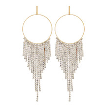 Austrian Crystal Chandelier Tassel Linear Dangle Drop Earrings, Sparkling Diva Wedding Party Earrings with Vintage Look Design, Hypoallergenic