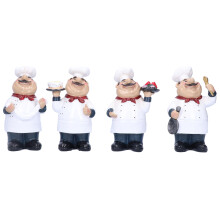 Decorazioni creative artigianali: statuette di chef con un caloroso benvenuto per i tuoi ospiti. Design in resina, modelli di chef realistici,
