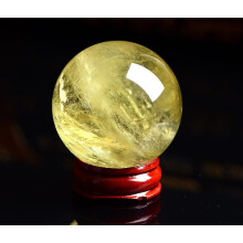 60mm Citrine Crystal Ball for Feng Shui Wealth, Business Prosperity and Energy Purification