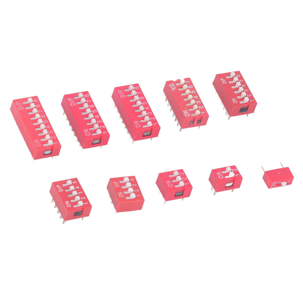 45Pcs Dip Switch Set 2.54Mm On Off Toggle 1-9P For Electronics Prototyping 6941377349696