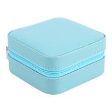 Cutie de bijuterii mini cu închidere lină cu fermoar, pliabilă, transparentă, cu buzunare, din piele, organizator de bijuterii, portabil, de
