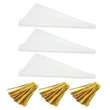 Disposable Pastry Bags Set 300PCS Hygienic Disposable Bags Smooth Icing Flow Easy To Grip Non Slip BPA Free Plastic Cake Cupcake Decorating Tools