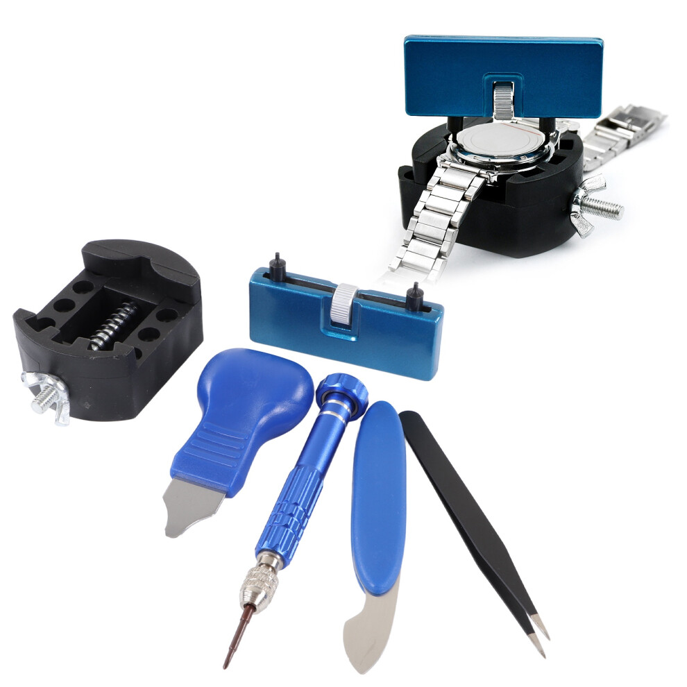 Watch Repair Tools Kit Â Alloy Steel Back Case Opener, Pry Knife & Tweezers, Blue/Black 9311377350157