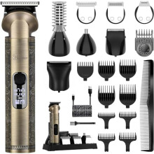 Hatteker Beard Trimmer Kit Professional Hair Clipper Zero Gapped T-Blade Electric Razor Shaver for Nose Ear Body Face Mustache Trimmer for Men Cordle