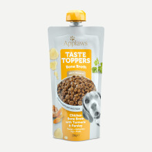 Applaws Taste Toppers 100% Natural Dog Food Topper, Chicken Bone Broth for Dry Dog Food 6 x 200g Pouch