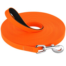 X XBEN Waterproof Training Lead for Dogs, 5M/16FT Rubber Extra Long Line Dog Lead with Soft Padded Handle, Training Leads Leash for Recall & Obedience