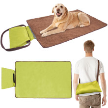 Adiwo Portable Pet Throw Blanket, 100x70cm Foldable Waterproof Reversible Floor Mat for Dogs Cats, Large Washable Dog Bed Blanket for Indoor Outdoor