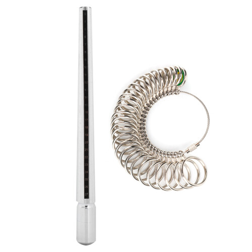 Ring Sizer Tool For Jewelry Making US Size Half Sizes Stainless Iron Material Durable Ring Sizer With Flexible Cable Screw Connection Flat Inside Desi