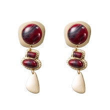 Orecchini grandi, orecchini vistosi per donna, orecchini pendenti geometrici irregolari di grande effetto con accenti artistici di pietre preziose,