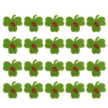 St. Patricks ornamenter firkløver applikasjon broderilapper ikke-vevd håndverksdekor til bryllupskonfetti og DIY-prosjekter