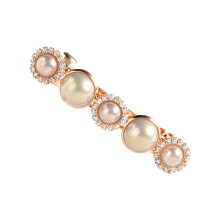 Cute Fashion Clips for Women, Vintage Hair Barrettes with Pearl CZ Bobby Pins, Fancy Glitter Barrettes in Gold Tone, Trendy Accessories for Everyday a