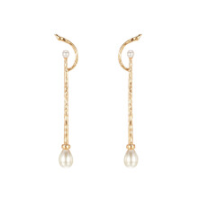 Statement Dangle Earrings Baroque Pearl Gold Plated Hypoallergenic Lightweight Trendy Drop Earrings For Women Bridal Wedding Party Gift Box Dainty
