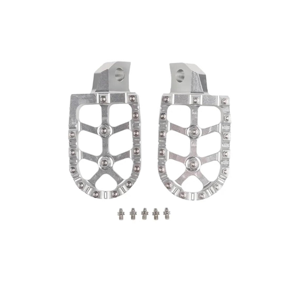 Motorcycle Foot Pegs Footpegs Foot Rests Compatible With Kx125 Kx250 Kx500 Kdx200 Kdx220 Footboard Silver 9199774201407