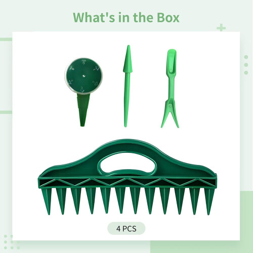 4Piece Gardening Tool Set for Seed Planting with Ergonomic Grip, Adjustable Seed Flow and Depth Control 2