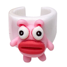 Cartoon Animal Charm Resin Rings, Finger Jewelry With Ugly And Sausage Mouth Design, Opening Rings For Fun And Charm Fashion Accessories, Lightweight