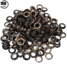Metalen oogjes/ringetjes van messing met ringen, duurzaam, roestbestendig, dubbelzijdig, voor leerbewerking, doe-het-zelf, scrapbookdecoratie en