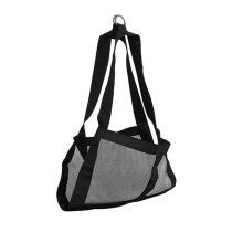 Adjustable Nylon Mesh Animal Weighing Sling For Lambs Calves And Small Livestock Reinforced Straps Metal DRings Black