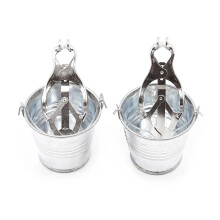 Nipple Clip Metal Chain Clitoral Clip BDSM Toy Silver Iron Chain 1 Set Small Water Bucket Suitable For Adult Use