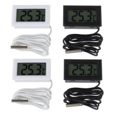 Kompakt design digitalt LCD-termometer for akvariumgruving kjøleskap fryser kjøleskap kjøretøy, ekstern sonde temperaturmåler med vanntett D