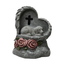 Small Animal Monumen Pet Grave Marker Resin Solar Powered Backyard Memorial Outdoor Lawn Waterproof Tombstone Dog