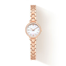 Damearmbåndsur Elegant design Vanntett kvartsurverk Klassisk dressklokke med glitterskive Rosegullfargede visere og markører Fold Over Classic